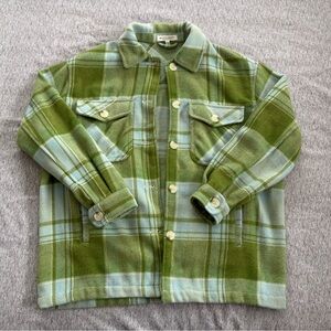 Workshop Republic Clothing Green and Blue Flannel Jacket